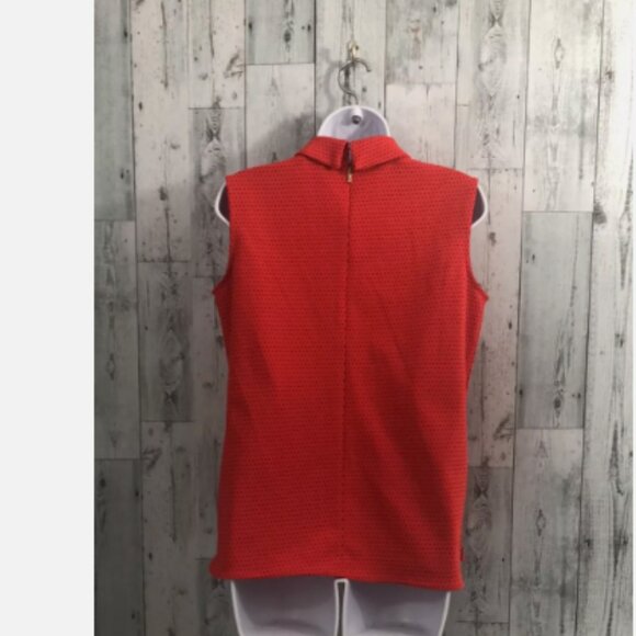 Karl Lagerfeld Red Black Polka Dot Ruffle Blouse S - Picture 4 of 6